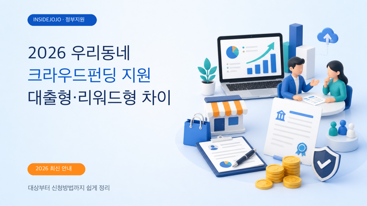 2026 우리동네 크라우드펀딩 신청방법｜대출형·리워드형 지원 차이