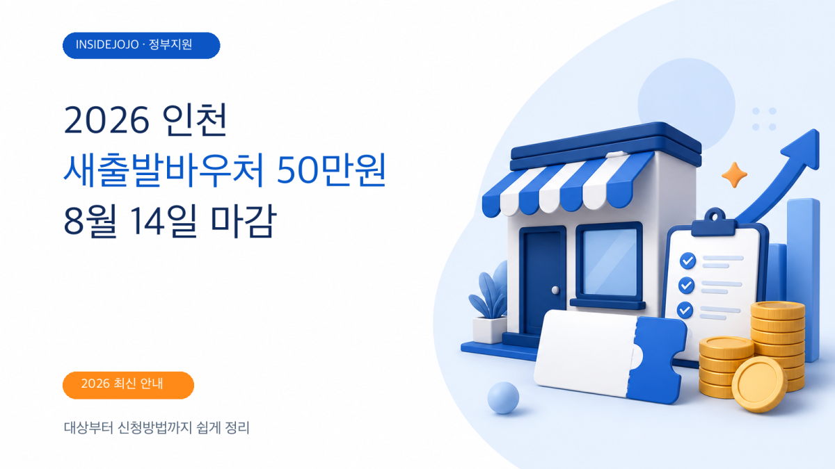 2026 인천 폐업 소상공인 새출발바우처 신청방법｜50만원·8월 14일 마감
