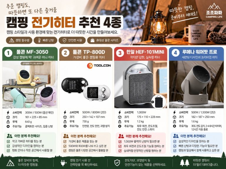 이번에 비교해본 전기히터 4가지 · 원문 이미지 3
